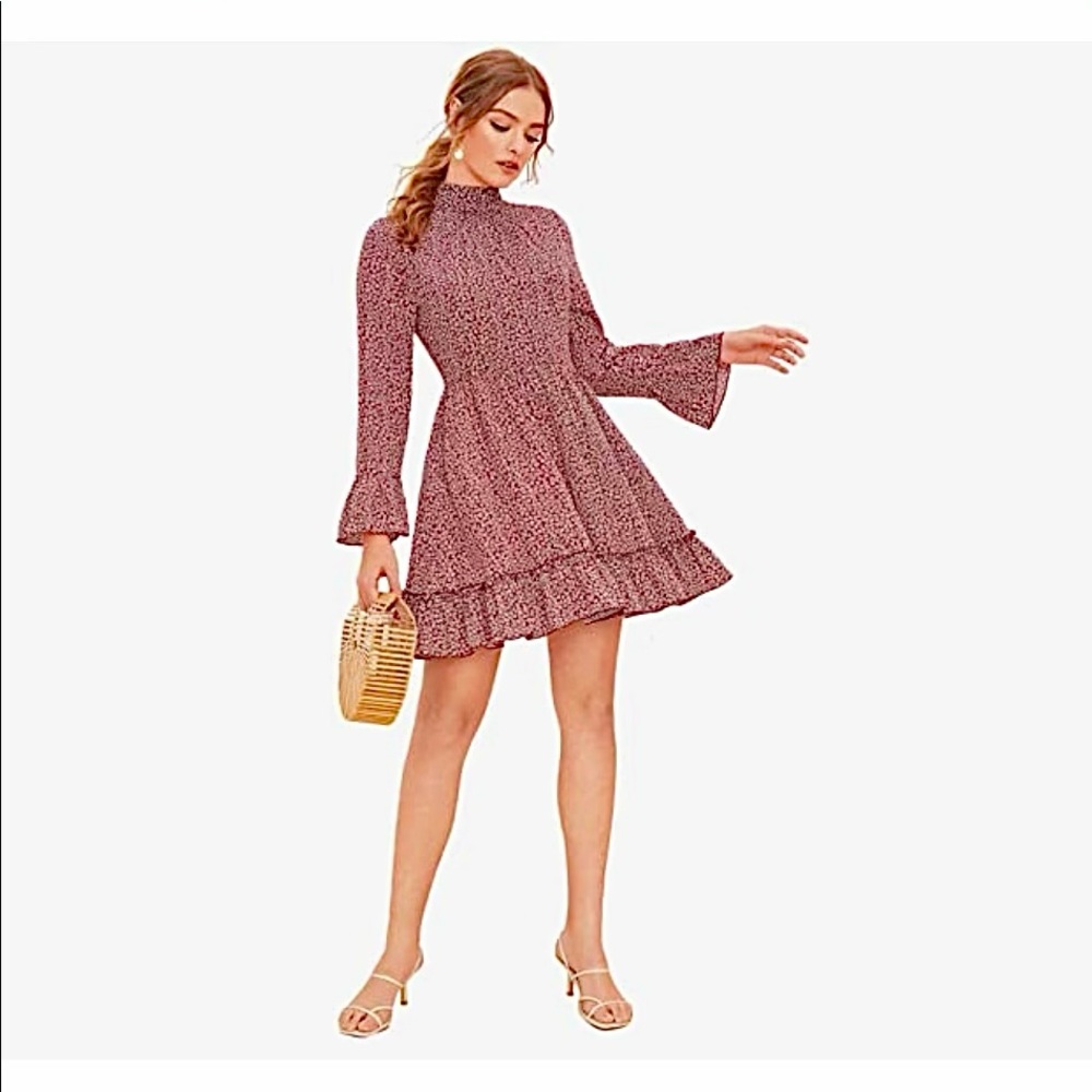 SHEIN size medium red floral dress